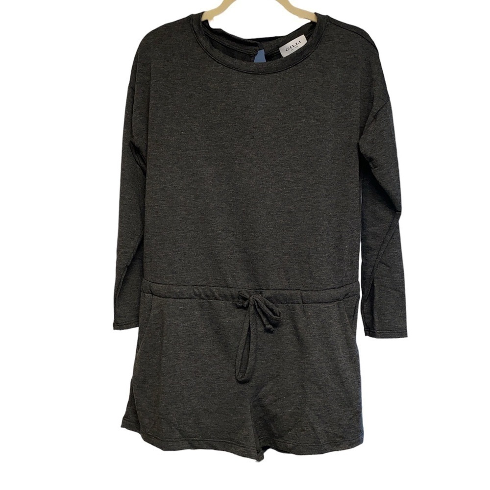 Gilli lounge romper long sleeves rounded neckline drawstring waist size small